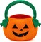 Halloween Pumpkin Plush Tote Bucket (Orange) - 9.41 x 9.25 x 1.14 inches